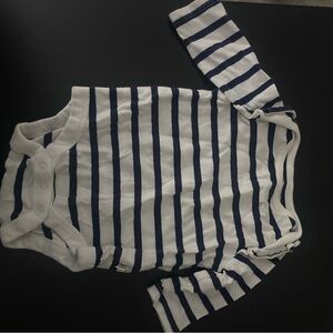 GAP Navy and White Striped Baby Onesie